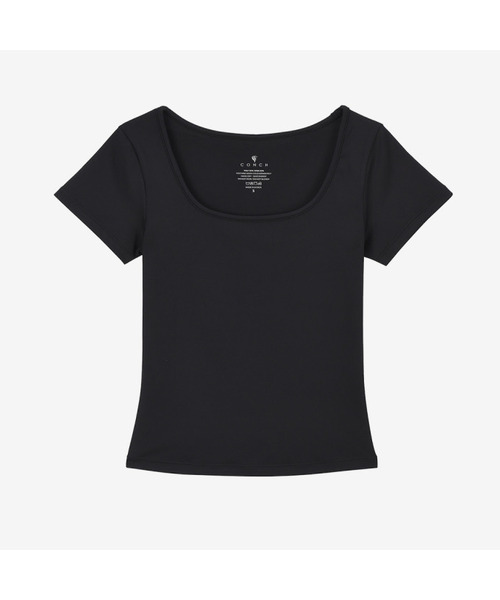 CONCHWEAR(コンチウェア)の「スリムフィットスクエアネックショートスリーブ(6色)(Tシャツ/カットソー・レディース・シルバーグレー/ライトグレー/チャコール/アイボリー/ブラック/クリーム・SMALL/MEDIUM/LARGE)」の2枚目の写真