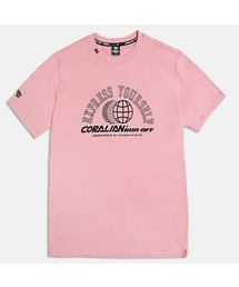 CORALIAN（コラリアン）の「ランオフビッグロゴ半袖コットンTシャツピンク（Tシャツ/カットソー）」