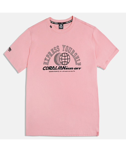 CORALIAN(コラリアン)の「ランオフビッグロゴ半袖コットンTシャツピンク(Tシャツ/カットソー・メンズ・その他・S/M/L/2XL/XL/XS/3XL)」の1枚目の写真
