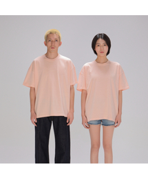 AKIA（アキア）の「オーバーサイズ半袖Tシャツ - ピグメントダイング - ピーチピンク（Tシャツ/カットソー）」