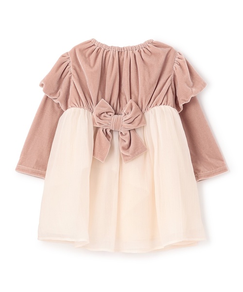 petit main（プティマイン）の「パフ袖シフォンワンピース（ワンピース・キッズ・ブラック/ピンク・100cm/110cm/120cm/130cm/90cm/80ｃｍ）」の10枚目の写真