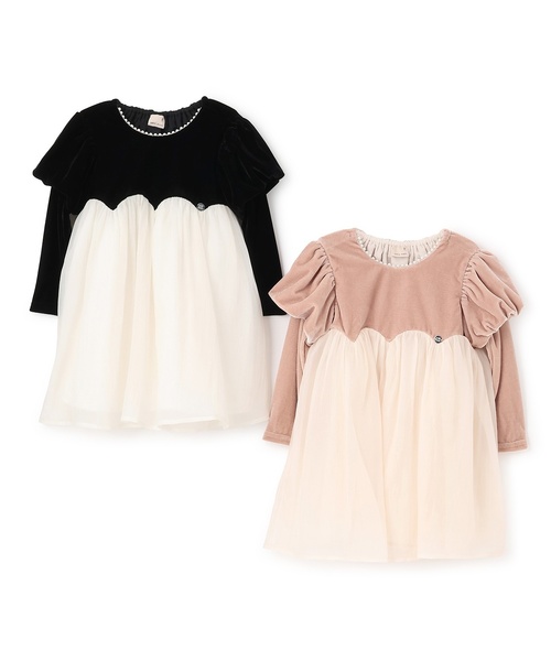 petit main（プティマイン）の「パフ袖シフォンワンピース（ワンピース・キッズ・ブラック/ピンク・100cm/110cm/120cm/130cm/90cm/80ｃｍ）」の17枚目の写真