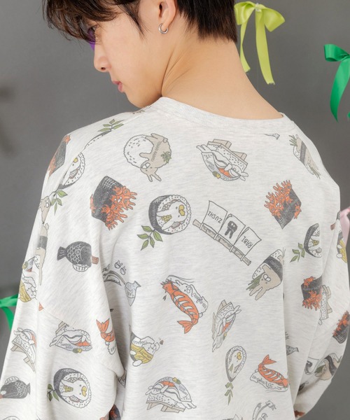 ScoLar Parity(スカラーパリティ)の「353138:ラビル寿司尽くし裏毛プルオーバー(Tシャツ/カットソー・レディース・ブラック/オートミール/ブルー・M)」の7枚目の写真