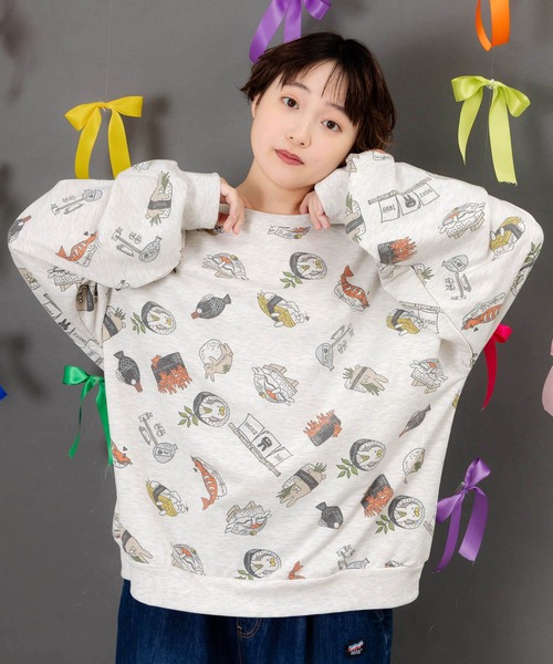 ScoLar Parity(スカラーパリティ)の「353138:ラビル寿司尽くし裏毛プルオーバー(Tシャツ/カットソー・レディース・ブラック/オートミール/ブルー・M)」の8枚目の写真