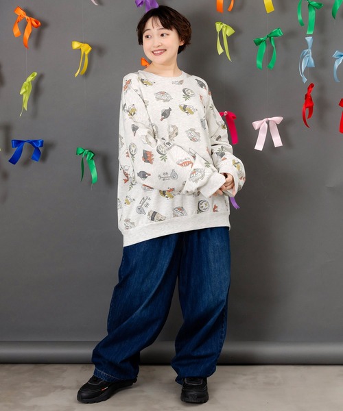 ScoLar Parity(スカラーパリティ)の「353138:ラビル寿司尽くし裏毛プルオーバー(Tシャツ/カットソー・レディース・ブラック/オートミール/ブルー・M)」の9枚目の写真