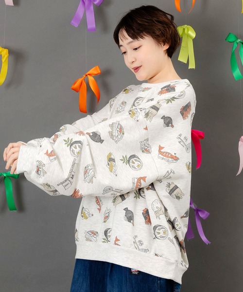 ScoLar Parity(スカラーパリティ)の「353138:ラビル寿司尽くし裏毛プルオーバー(Tシャツ/カットソー・レディース・ブラック/オートミール/ブルー・M)」の11枚目の写真