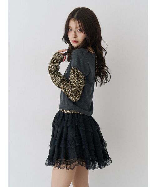 jouetie(ジュエティ)の「レイヤードライクホルターネックトップス ボーダー レオパード(Tシャツ/カットソー・レディース・ブラック/ブルー/オフホワイト・MEDIUM)」の11枚目の写真