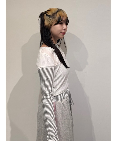 jouetie(ジュエティ)の「レイヤードライクホルターネックトップス ボーダー レオパード(Tシャツ/カットソー・レディース・ブラック/ブルー/オフホワイト・MEDIUM)」の16枚目の写真