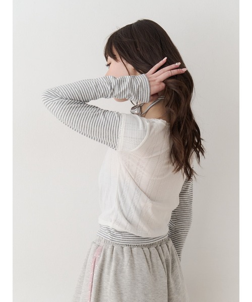 jouetie(ジュエティ)の「レイヤードライクホルターネックトップス ボーダー レオパード(Tシャツ/カットソー・レディース・ブラック/ブルー/オフホワイト・MEDIUM)」の21枚目の写真