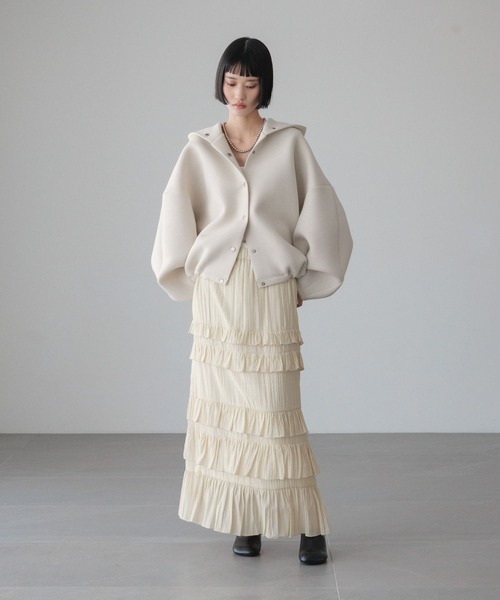 LOWRYS FARM（ローリーズファーム）の「ダンボールフードブルゾン　640878（ブルゾン・レディース・ブラウン/ブラック/アイボリー/グレー・FREE）」の5枚目の写真