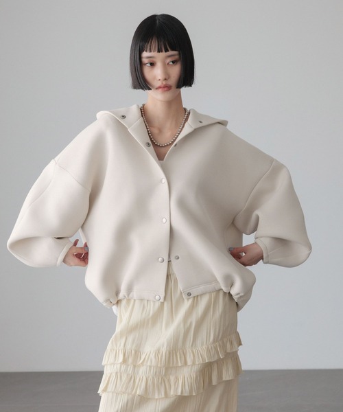 LOWRYS FARM（ローリーズファーム）の「ダンボールフードブルゾン　640878（ブルゾン・レディース・ブラウン/ブラック/アイボリー/グレー・FREE）」の8枚目の写真