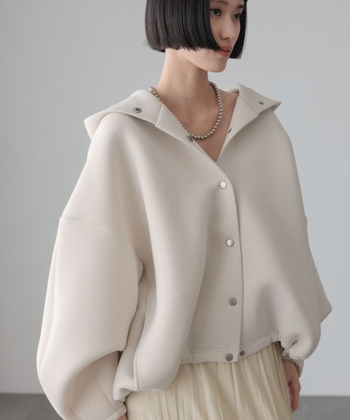 LOWRYS FARM（ローリーズファーム）の「ダンボールフードブルゾン　640878（ブルゾン・レディース・ブラウン/ブラック/アイボリー/グレー・FREE）」の9枚目の写真