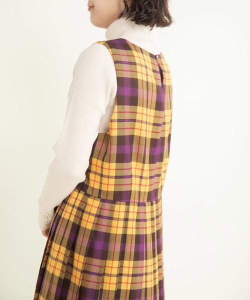 CHILD WOMAN（チャイルドウーマン）の「2/48タータンチェックワンピース（ワンピース・レディース・イエロー・FREE）」の9枚目の写真