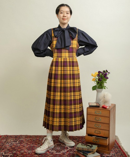 CHILD WOMAN（チャイルドウーマン）の「2/48タータンチェックワンピース（ワンピース・レディース・イエロー・FREE）」の6枚目の写真