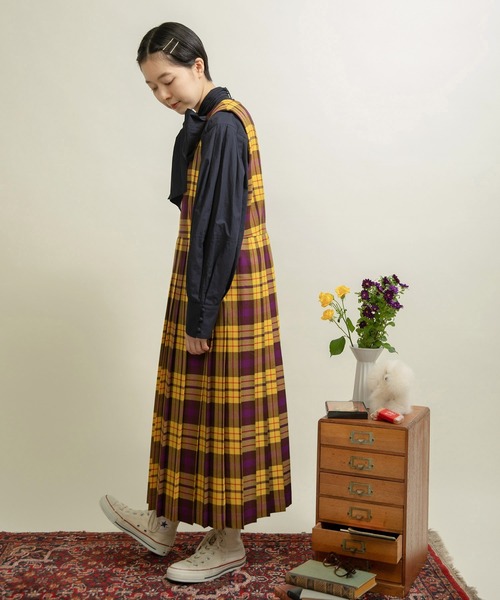 CHILD WOMAN（チャイルドウーマン）の「2/48タータンチェックワンピース（ワンピース・レディース・イエロー・FREE）」の5枚目の写真