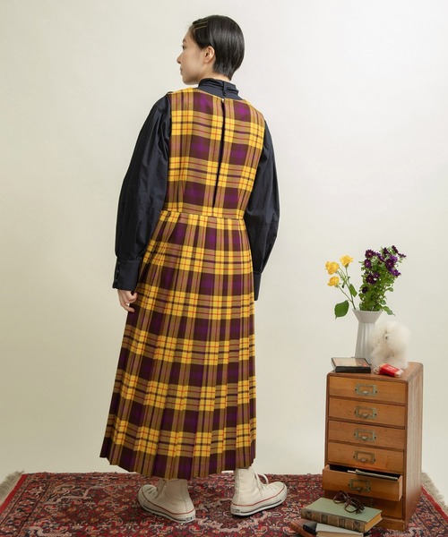 CHILD WOMAN（チャイルドウーマン）の「2/48タータンチェックワンピース（ワンピース・レディース・イエロー・FREE）」の4枚目の写真