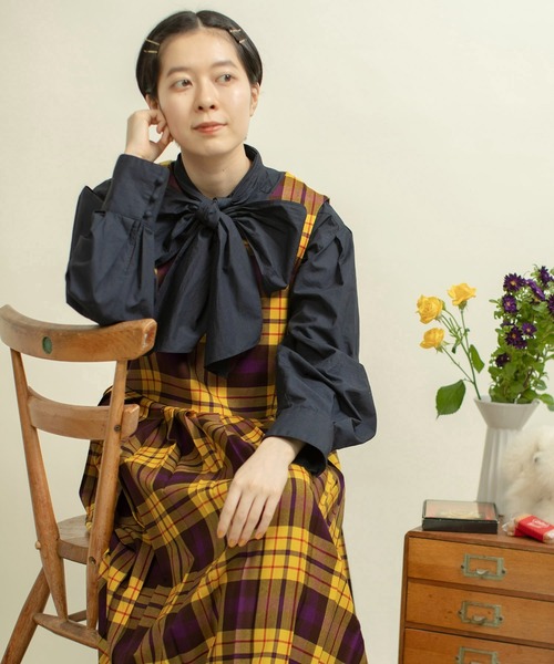 CHILD WOMAN（チャイルドウーマン）の「2/48タータンチェックワンピース（ワンピース・レディース・イエロー・FREE）」の3枚目の写真