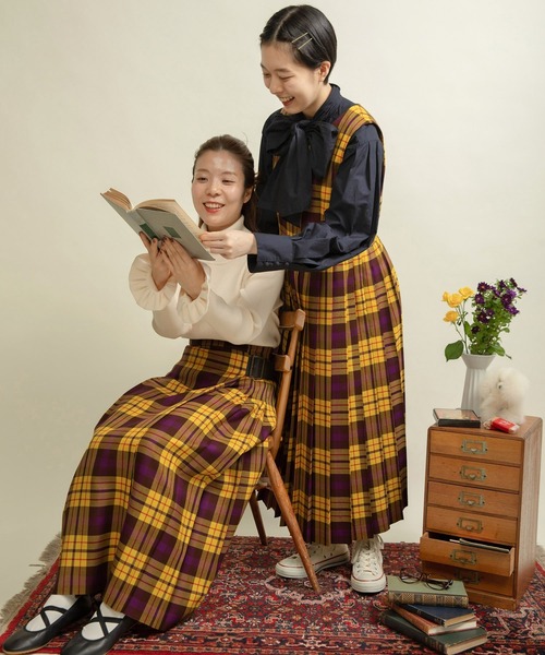 CHILD WOMAN（チャイルドウーマン）の「2/48タータンチェックワンピース（ワンピース・レディース・イエロー・FREE）」の2枚目の写真