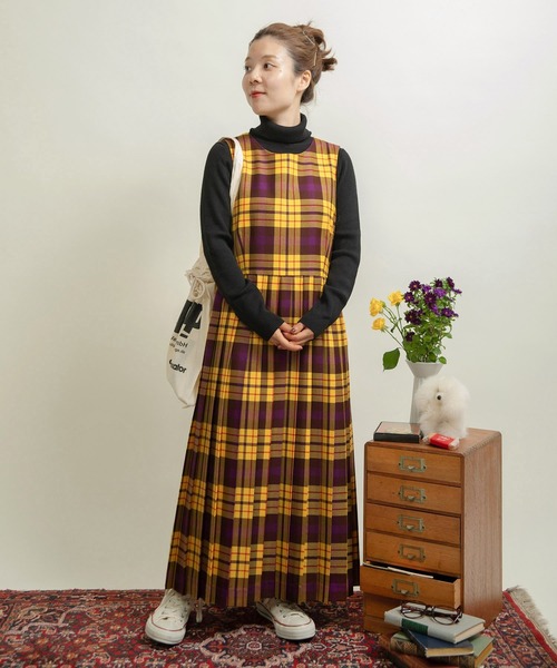 CHILD WOMAN（チャイルドウーマン）の「2/48タータンチェックワンピース（ワンピース・レディース・イエロー・FREE）」の14枚目の写真