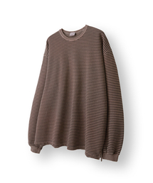 HOOVES（フーブス）の「ガーメントダイストライプTシャツ[レッドブラウン]（スウェット）」