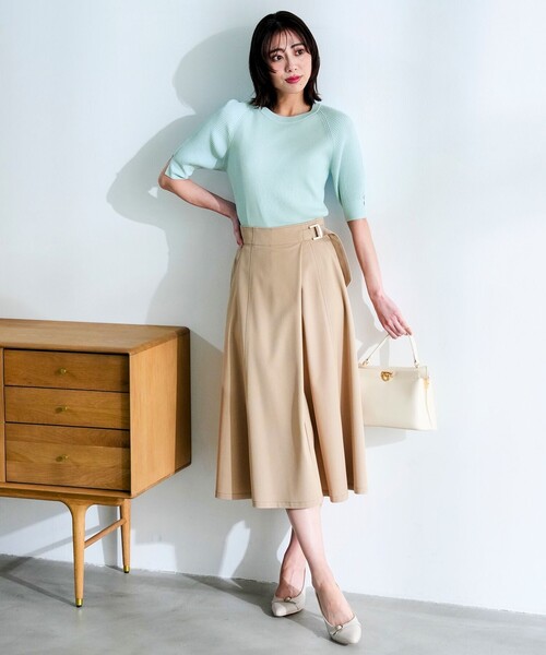 ANY SIS(エニィスィス)の「シャンブレーベルテッド スカート(スカート・レディース・ベージュ系/ネイビー系・MEDIUM/SMALL/LARGE)」の7枚目の写真