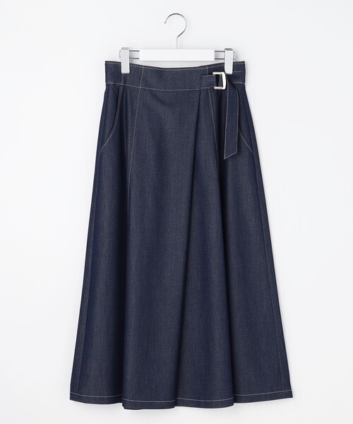 ANY SIS(エニィスィス)の「シャンブレーベルテッド スカート(スカート・レディース・ベージュ系/ネイビー系・MEDIUM/SMALL/LARGE)」の8枚目の写真