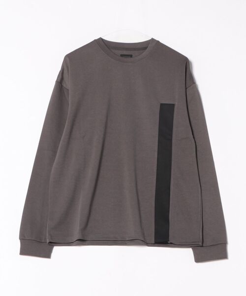 MMMM(エムエムエムエム)の「【RES】【MMMM】フロントスリットロングスリーブTEE(Tシャツ/カットソー・メンズ・チャコールグレー/ブラック・MEDIUM/LARGE)」の2枚目の写真