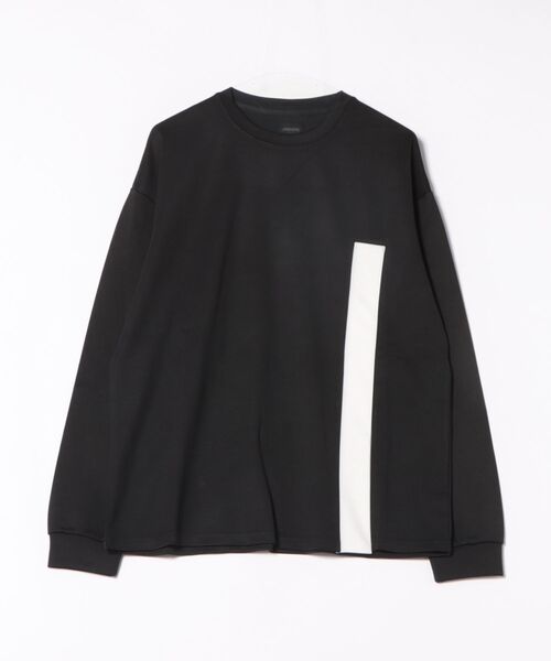 MMMM(エムエムエムエム)の「【RES】【MMMM】フロントスリットロングスリーブTEE(Tシャツ/カットソー・メンズ・チャコールグレー/ブラック・MEDIUM/LARGE)」の1枚目の写真