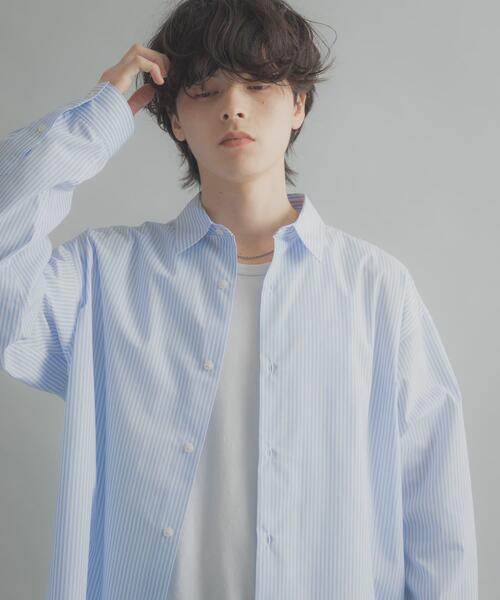 SENSE OF PLACE by URBAN RESEARCH（センスオブプレイスバイアーバンリサーチ）の「『イージーケア/速乾/接触冷感』コンフォートレギュラーカラーシャツ（シャツ/ブラウス・メンズ・ピンク/ホワイト/ブルー/ブラック系その他/ブルー系その他・SMALL/X-LARGE/LARGE/MEDIUM）」の4枚目の写真