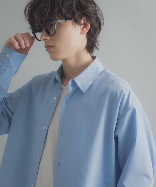 SENSE OF PLACE by URBAN RESEARCH（センスオブプレイスバイアーバンリサーチ）の「『イージーケア/速乾/接触冷感』コンフォートレギュラーカラーシャツ（シャツ/ブラウス・メンズ・ピンク/ホワイト/ブルー/ブラック系その他/ブルー系その他・SMALL/X-LARGE/LARGE/MEDIUM）」の15枚目の写真