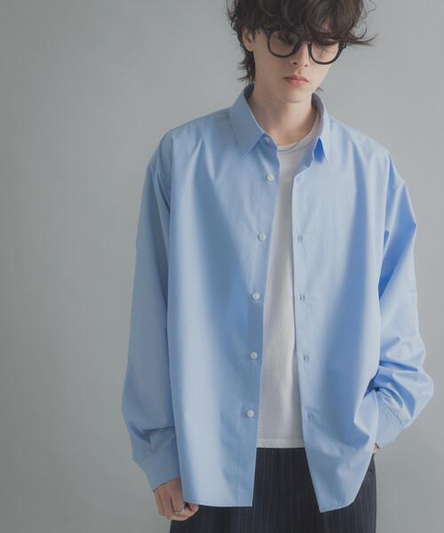 SENSE OF PLACE by URBAN RESEARCH（センスオブプレイスバイアーバンリサーチ）の「『イージーケア/速乾/接触冷感』コンフォートレギュラーカラーシャツ（シャツ/ブラウス・メンズ・ピンク/ホワイト/ブルー/ブラック系その他/ブルー系その他・SMALL/X-LARGE/LARGE/MEDIUM）」の18枚目の写真