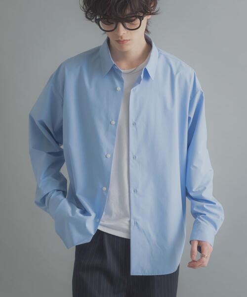 SENSE OF PLACE by URBAN RESEARCH（センスオブプレイスバイアーバンリサーチ）の「『イージーケア/速乾/接触冷感』コンフォートレギュラーカラーシャツ（シャツ/ブラウス・メンズ・ピンク/ホワイト/ブルー/ブラック系その他/ブルー系その他・SMALL/X-LARGE/LARGE/MEDIUM）」の19枚目の写真