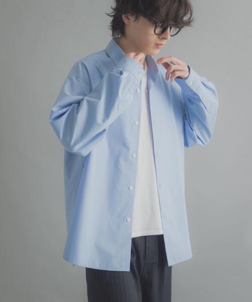 SENSE OF PLACE by URBAN RESEARCH（センスオブプレイスバイアーバンリサーチ）の「『イージーケア/速乾/接触冷感』コンフォートレギュラーカラーシャツ（シャツ/ブラウス・メンズ・ピンク/ホワイト/ブルー/ブラック系その他/ブルー系その他・SMALL/X-LARGE/LARGE/MEDIUM）」の20枚目の写真