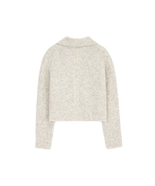 NOIRER FOR WOMAN(ノイアーフォーウーマン)の「ウールテリーポロニットジャケット (ベージュ)(カーディガン/ボレロ・レディース・その他・FREE)」の3枚目の写真