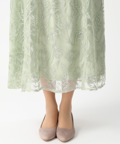 MISCH MASCH（ミッシュマッシュ）の「2026春夏新作 クロスステッチ刺繍フラワースカート（スカート・レディース・グリーン/イエロー/ネイビー・M/S）」の10枚目の写真