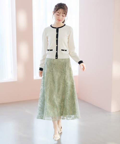 MISCH MASCH（ミッシュマッシュ）の「2026春夏新作 クロスステッチ刺繍フラワースカート（スカート・レディース・グリーン/イエロー/ネイビー・M/S）」の21枚目の写真