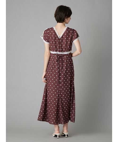 LILY BROWN（リリーブラウン）の「ロマンティックレーストリムプリントワンピース（ワンピース・レディース・パープル/ドット/オフホワイト・0/1）」の8枚目の写真