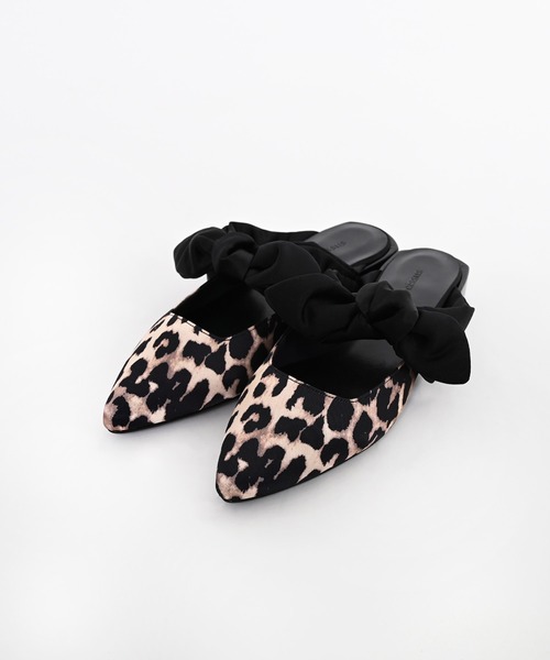 Narcissus（ナルシス）の「リボンフラットシューズ（パンプス・レディース・ブラック/レオパード・M/XL/L）」の5枚目の写真