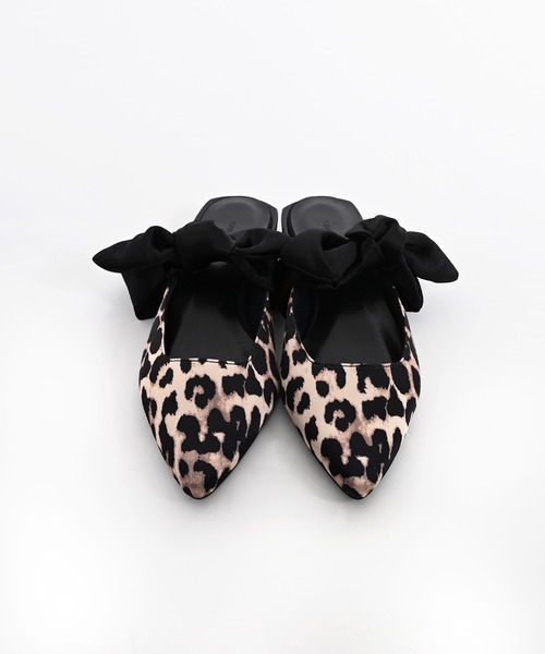 Narcissus（ナルシス）の「リボンフラットシューズ（パンプス・レディース・ブラック/レオパード・M/XL/L）」の6枚目の写真