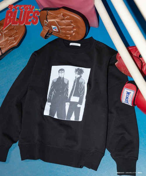 JOURNAL STANDARD（ジャーナルスタンダード）の「ろくでなしBLUES プリント スウェット（スウェット・メンズ・ホワイト/ブラックミックス/ホワイト系その他/ブラック系その他/ブラック・MEDIUM/LARGE）」の4枚目の写真
