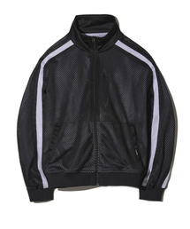 Layered Mesh Track Jacket - Black