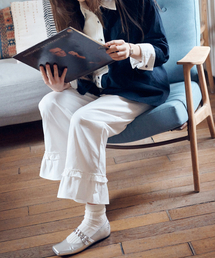 YOUNGOH（ヨンオ）の「ラッフルバンディングパンツホワイト（その他パンツ）」