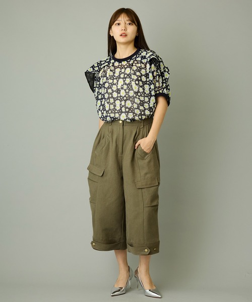 FLUMOR(フラマー)の「タックデザインバレルパンツ(カーゴパンツ・レディース・ブラック/カーキ・38)」の21枚目の写真
