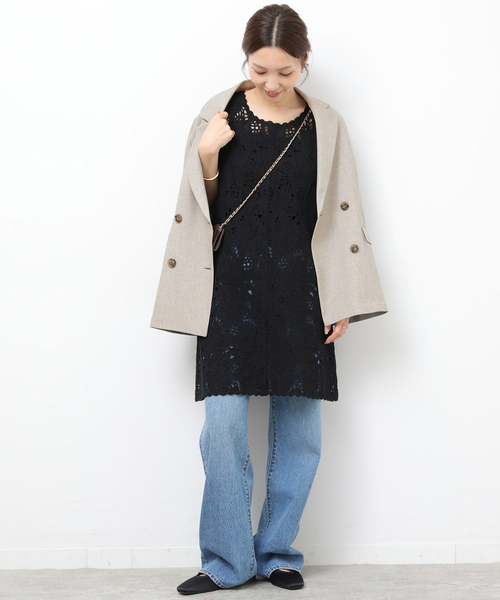 JOURNAL STANDARD relume（ジャーナルスタンダード　レリューム）の「［26SS新作］エンブロイダリークロシェレースチュニック（チュニック・レディース・ホワイト/ブラック・FREE）」の5枚目の写真