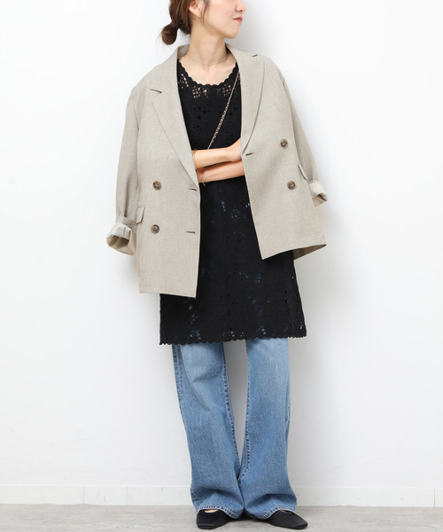 JOURNAL STANDARD relume（ジャーナルスタンダード　レリューム）の「［26SS新作］エンブロイダリークロシェレースチュニック（チュニック・レディース・ホワイト/ブラック・FREE）」の6枚目の写真