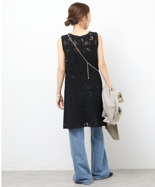 JOURNAL STANDARD relume（ジャーナルスタンダード　レリューム）の「［26SS新作］エンブロイダリークロシェレースチュニック（チュニック・レディース・ホワイト/ブラック・FREE）」の10枚目の写真