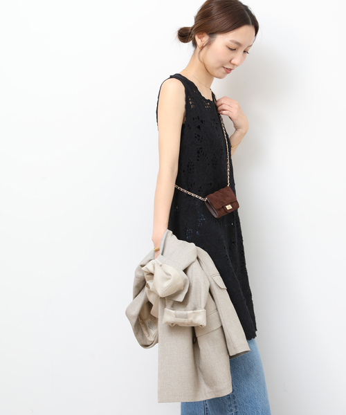 JOURNAL STANDARD relume（ジャーナルスタンダード　レリューム）の「［26SS新作］エンブロイダリークロシェレースチュニック（チュニック・レディース・ホワイト/ブラック・FREE）」の14枚目の写真