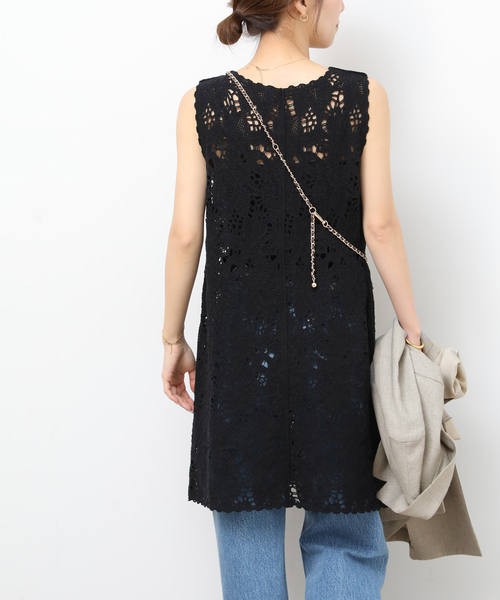 JOURNAL STANDARD relume（ジャーナルスタンダード　レリューム）の「［26SS新作］エンブロイダリークロシェレースチュニック（チュニック・レディース・ホワイト/ブラック・FREE）」の15枚目の写真