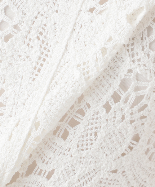 JOURNAL STANDARD relume（ジャーナルスタンダード　レリューム）の「［26SS新作］エンブロイダリークロシェレースチュニック（チュニック・レディース・ホワイト/ブラック・FREE）」の3枚目の写真