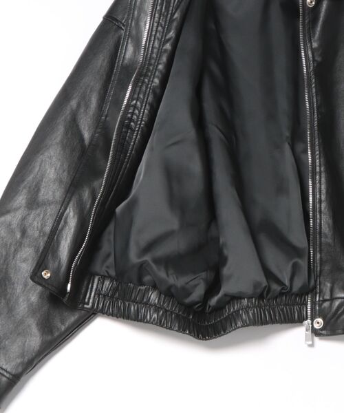 Narcissus（ナルシス）の「レザーブルゾン/比翼仕立て/モード（ブルゾン・レディース・ブラウン/ブラック・FREE）」の10枚目の写真